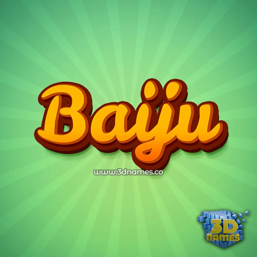 baiju in Green Rays style - 3D name wallpaper
