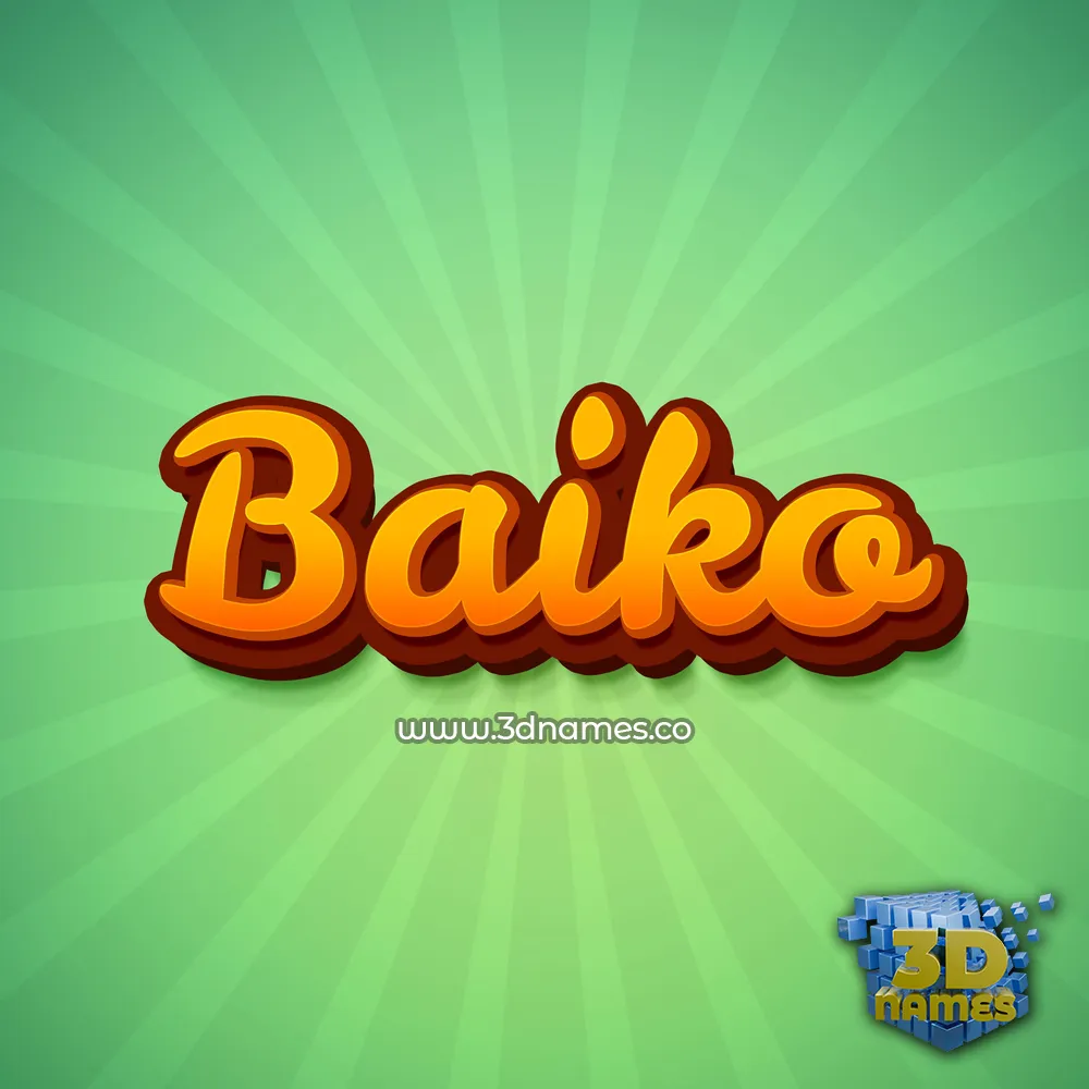baiko in Green Rays style - 3D name wallpaper
