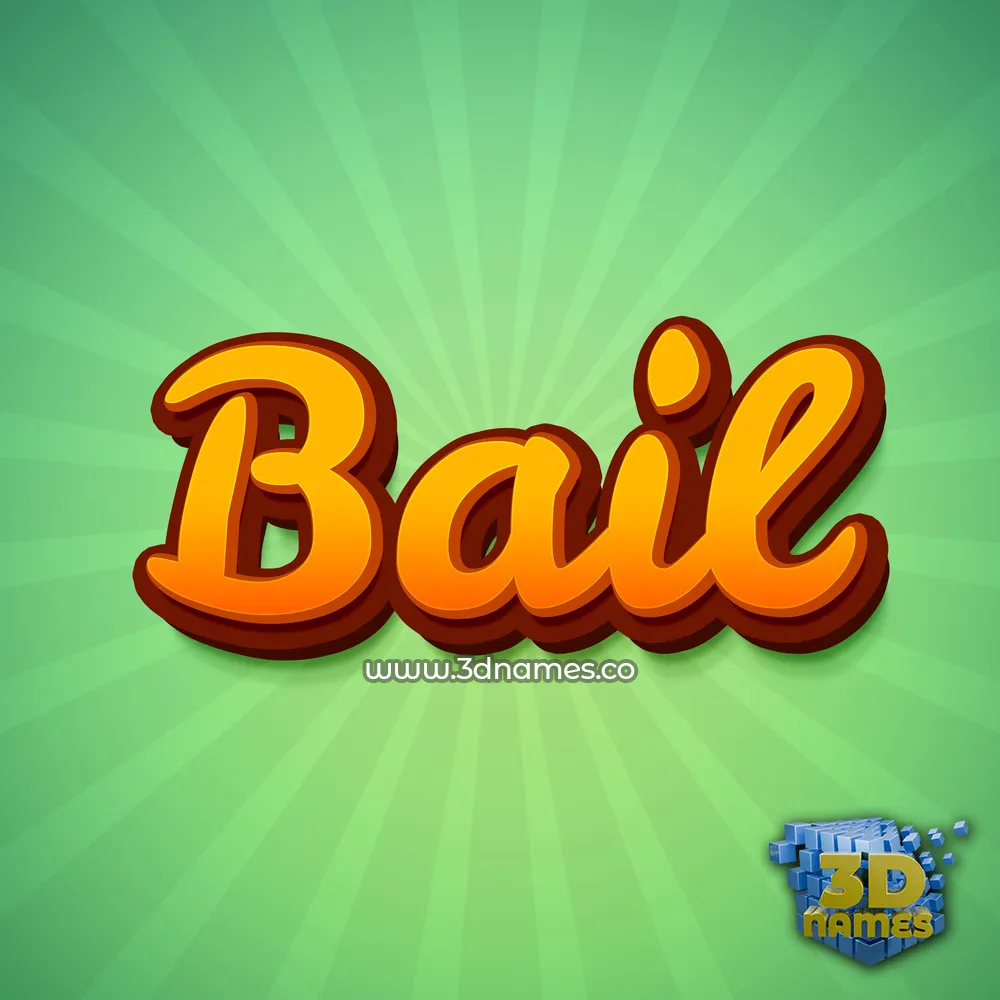 bail in Green Rays style - 3D name wallpaper