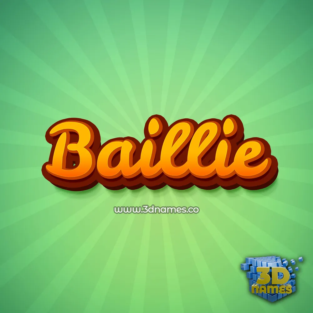 baillie in Green Rays style - 3D name wallpaper