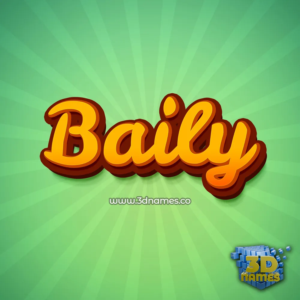 baily in Green Rays style - 3D name wallpaper