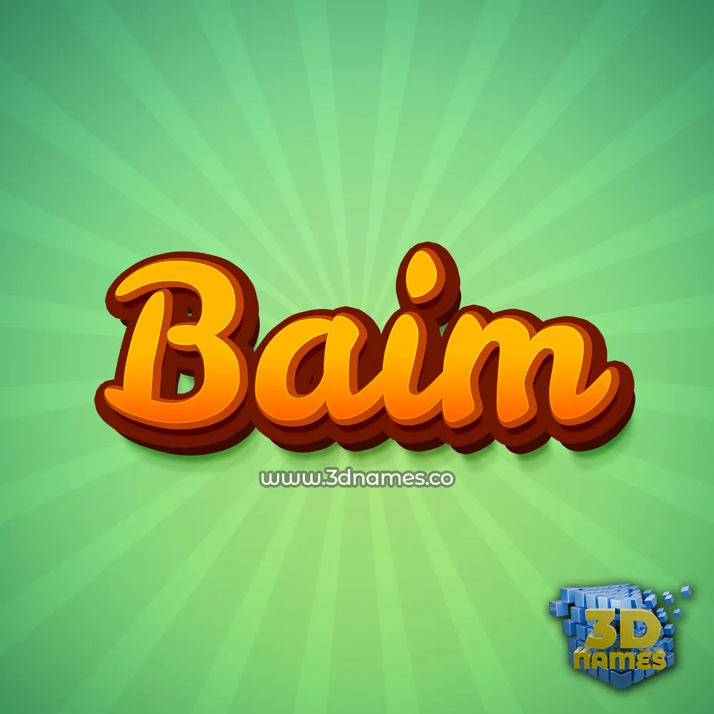 baim in Green Rays style - 3D name wallpaper