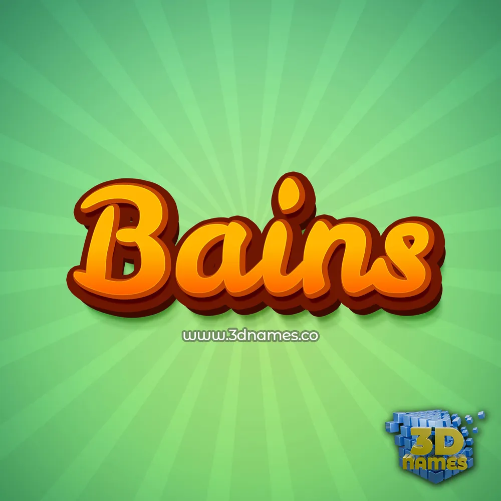 bains in Green Rays style - 3D name wallpaper