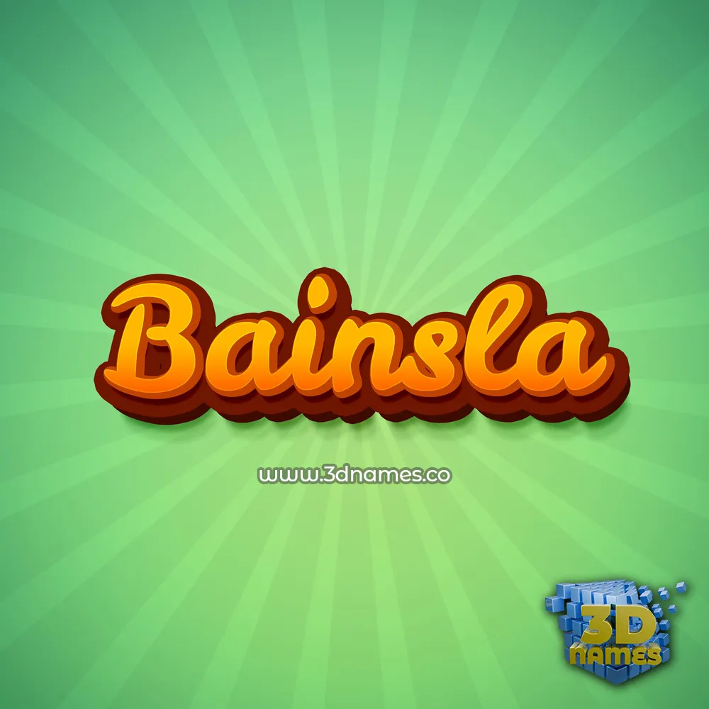 bainsla in Green Rays style - 3D name wallpaper