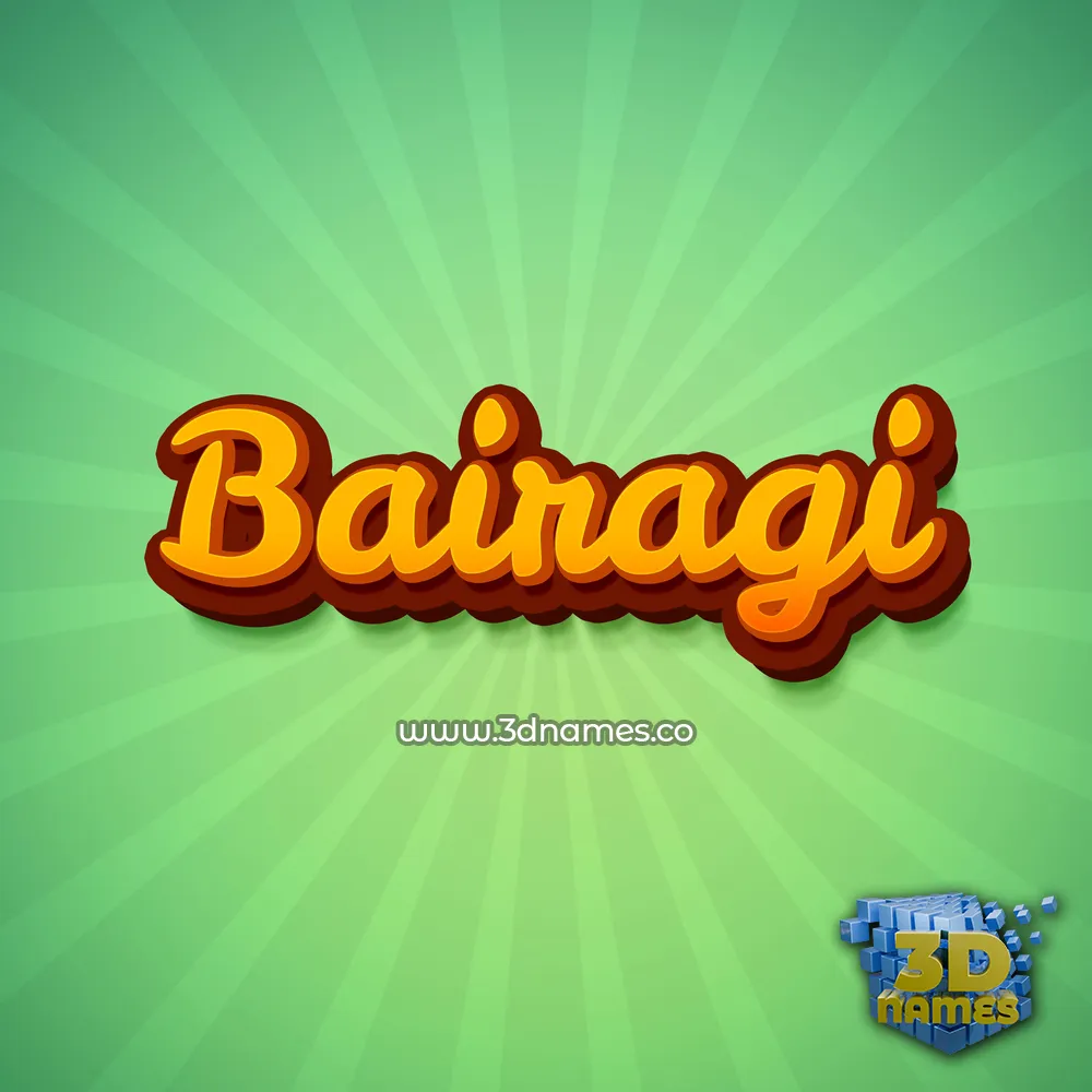 bairagi in Green Rays style - 3D name wallpaper
