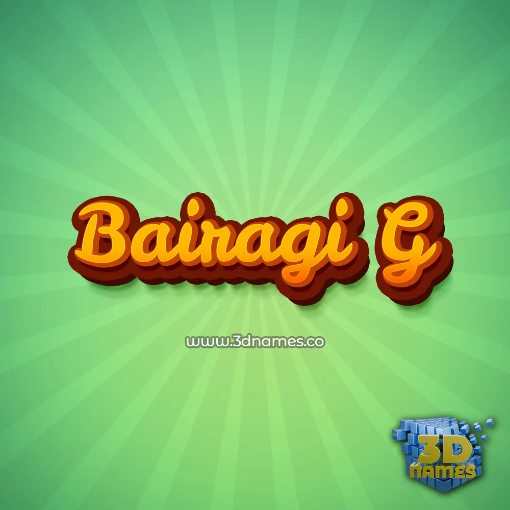 bairagi g in Green Rays style - 3D name wallpaper