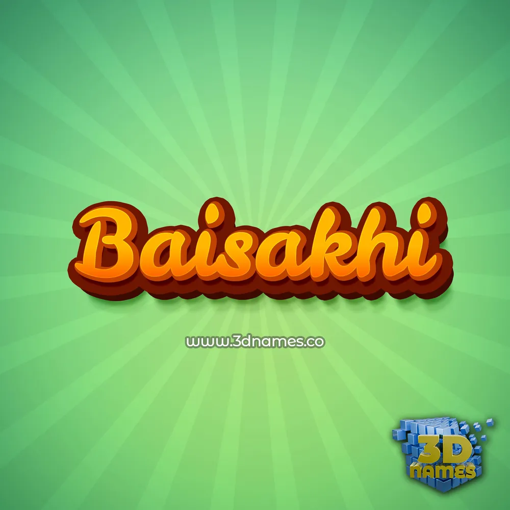 baisakhi in Green Rays style - 3D name wallpaper
