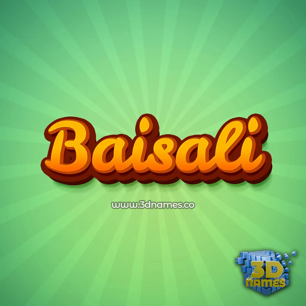 baisali in Green Rays style - 3D name wallpaper