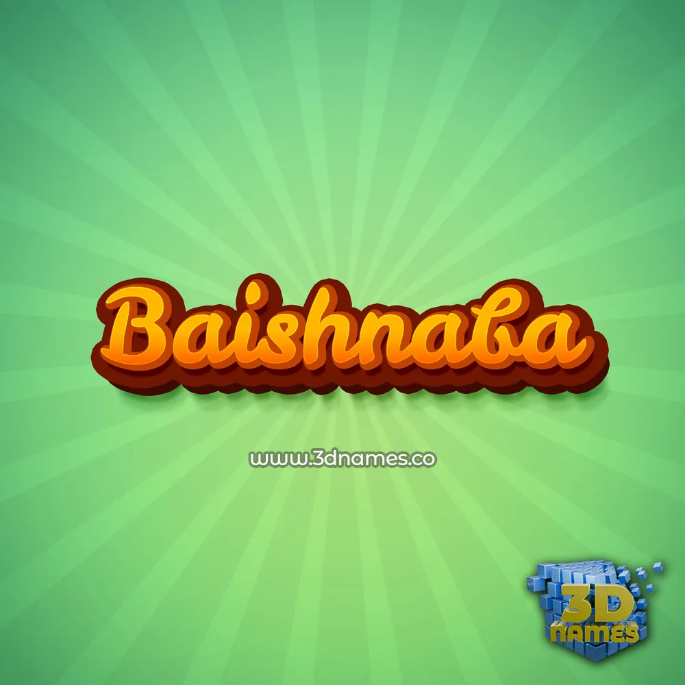 baishnaba in Green Rays style - 3D name wallpaper