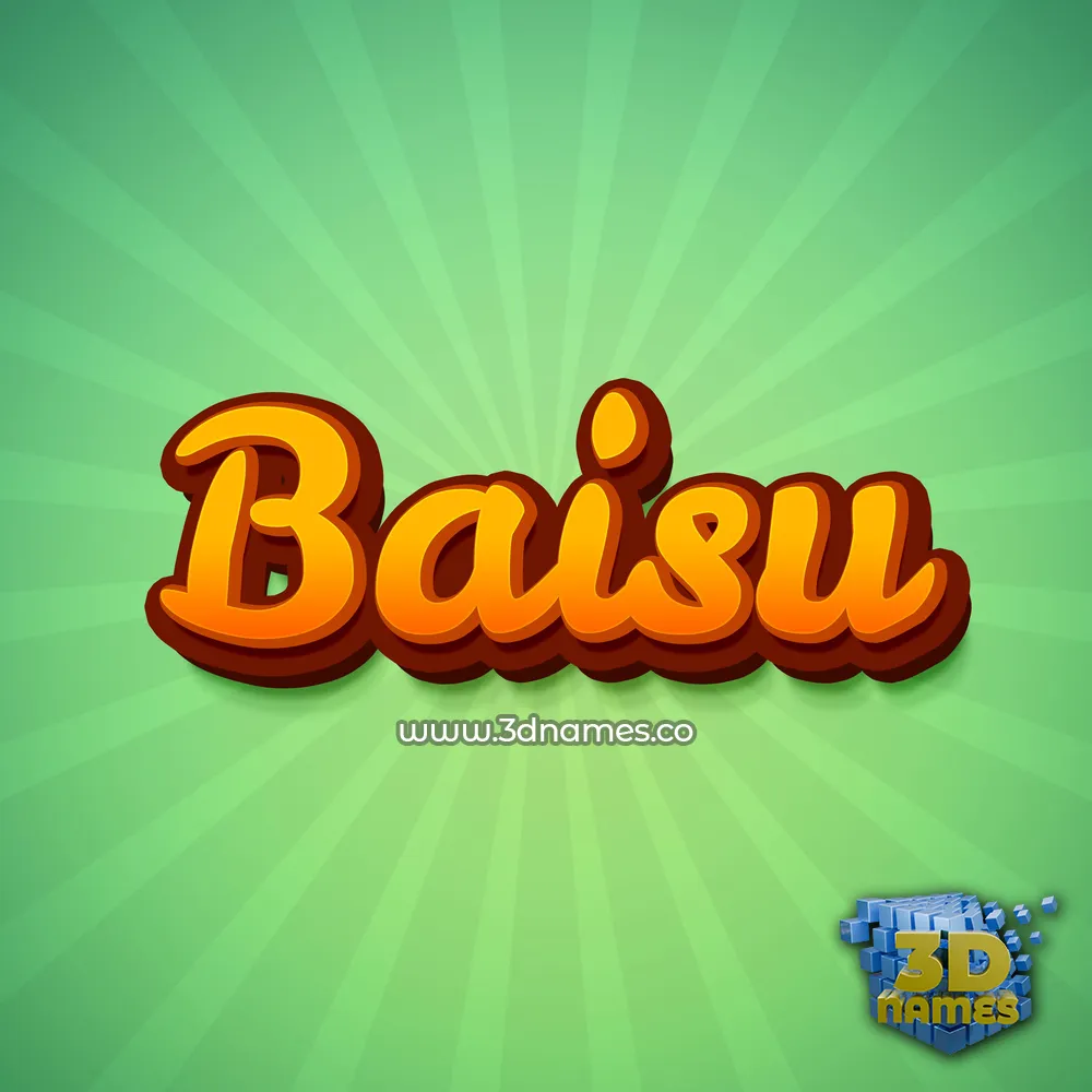 baisu in Green Rays style - 3D name wallpaper