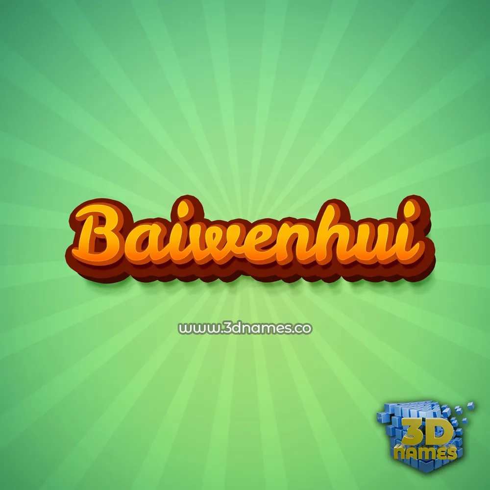 baiwenhui in Green Rays style - 3D name wallpaper