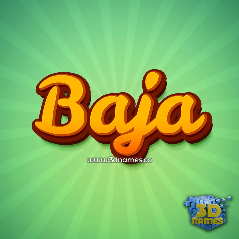 baja in Green Rays style - 3D name wallpaper