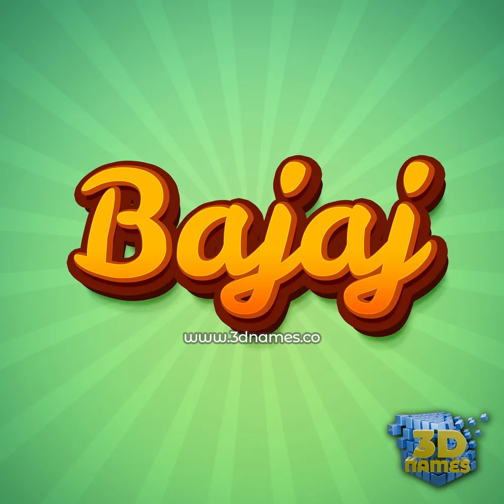 bajaj in Green Rays style - 3D name wallpaper
