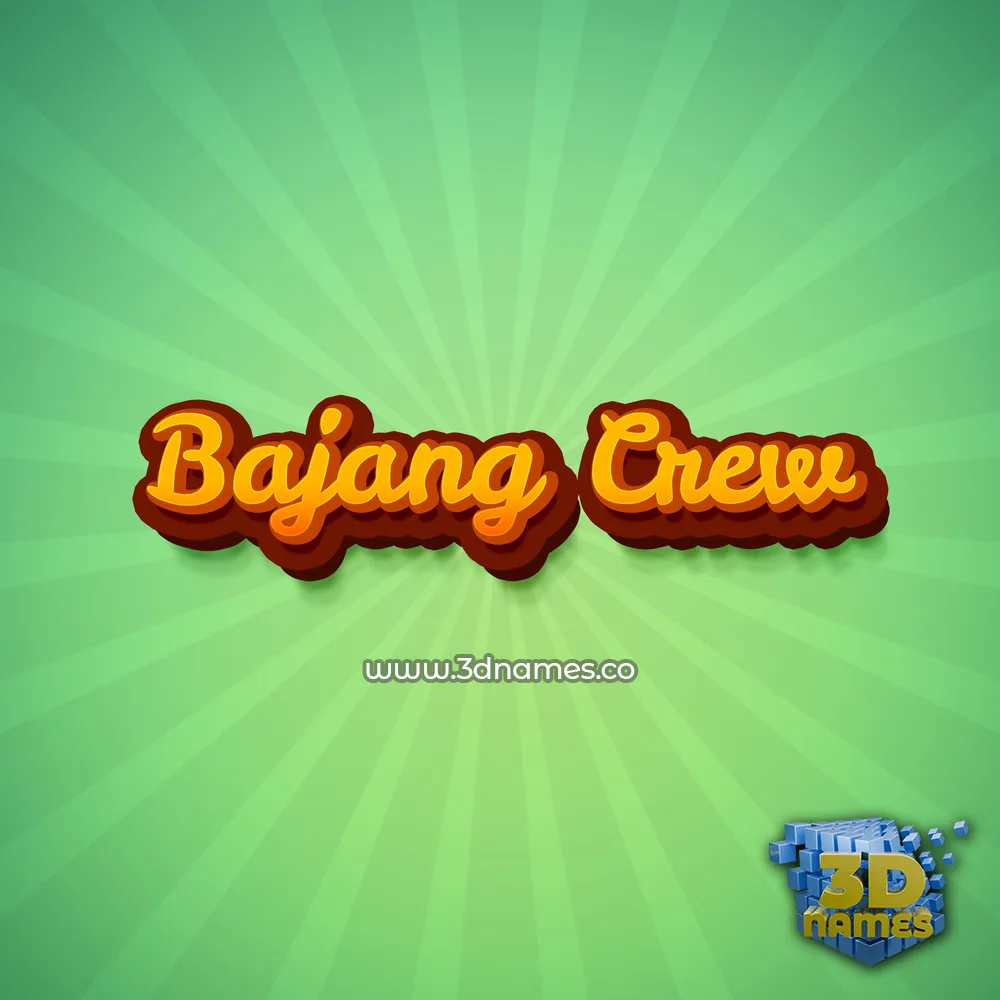 bajang crew in Green Rays style - 3D name wallpaper