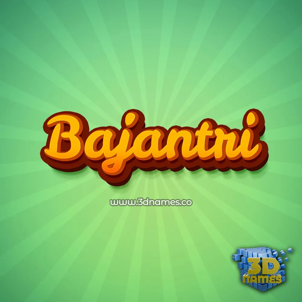 bajantri in Green Rays style - 3D name wallpaper
