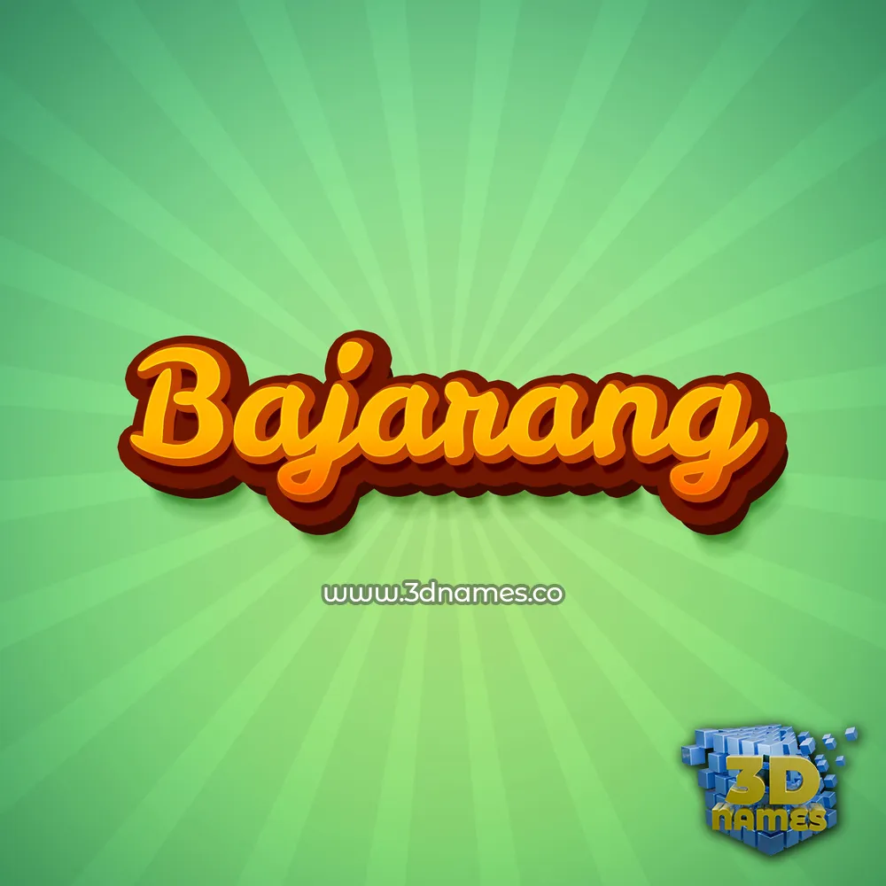 bajarang in Green Rays style - 3D name wallpaper