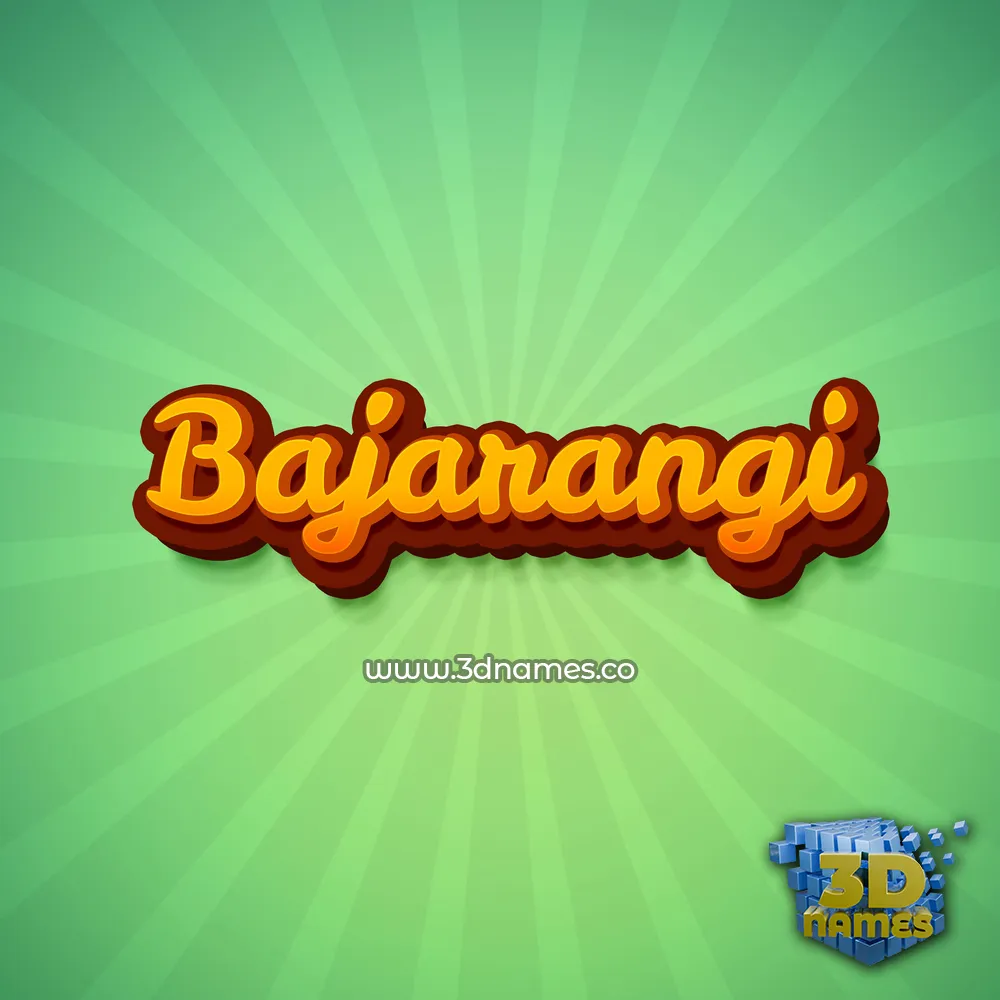 bajarangi in Green Rays style - 3D name wallpaper