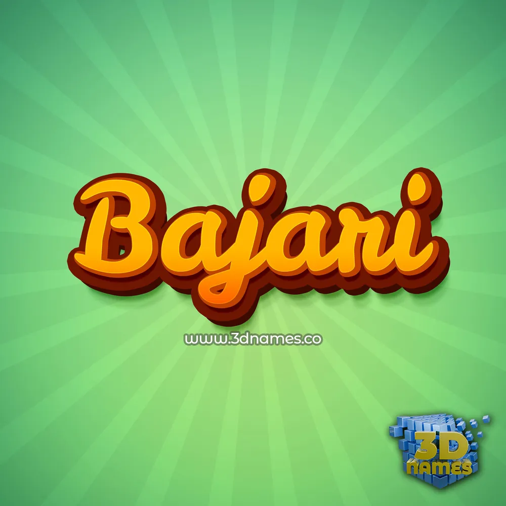 bajari in Green Rays style - 3D name wallpaper