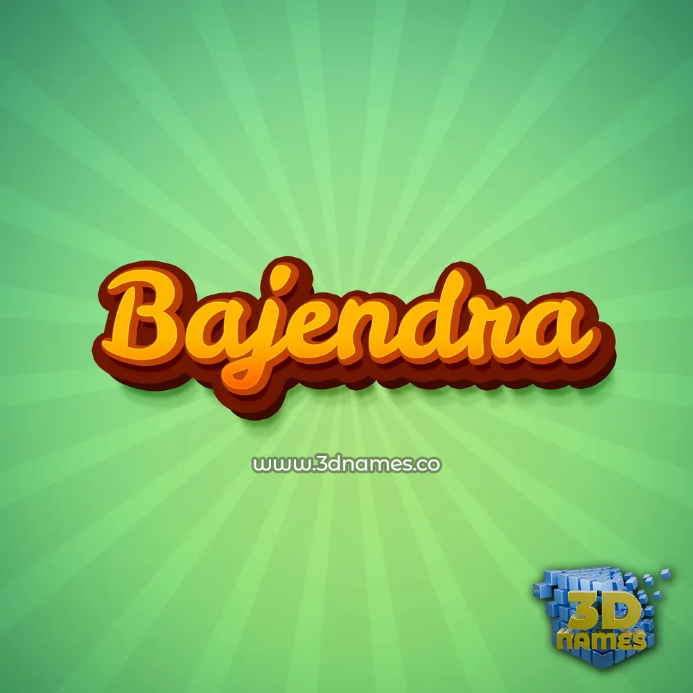 bajendra in Green Rays style - 3D name wallpaper