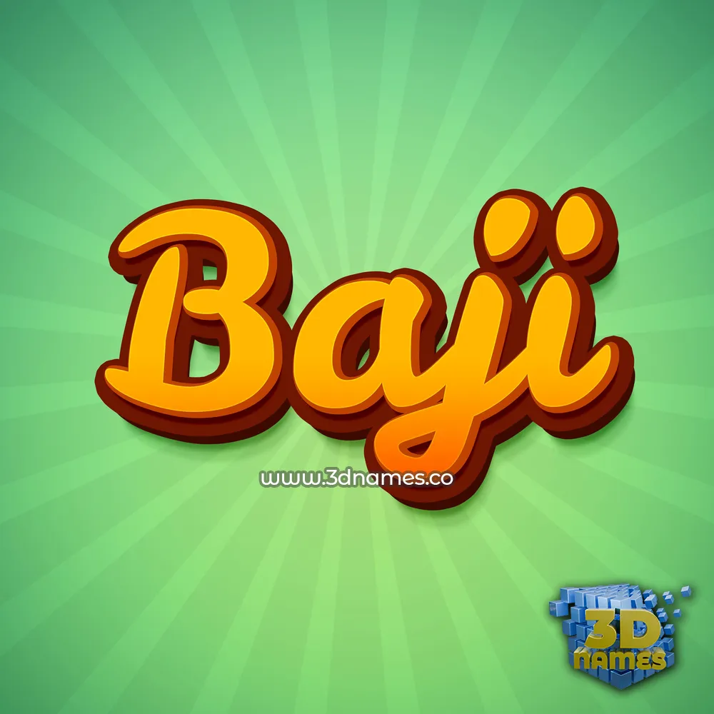 baji in Green Rays style - 3D name wallpaper