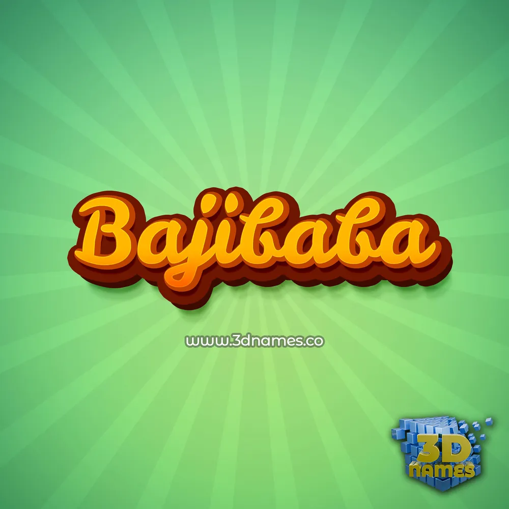 bajibaba in Green Rays style - 3D name wallpaper