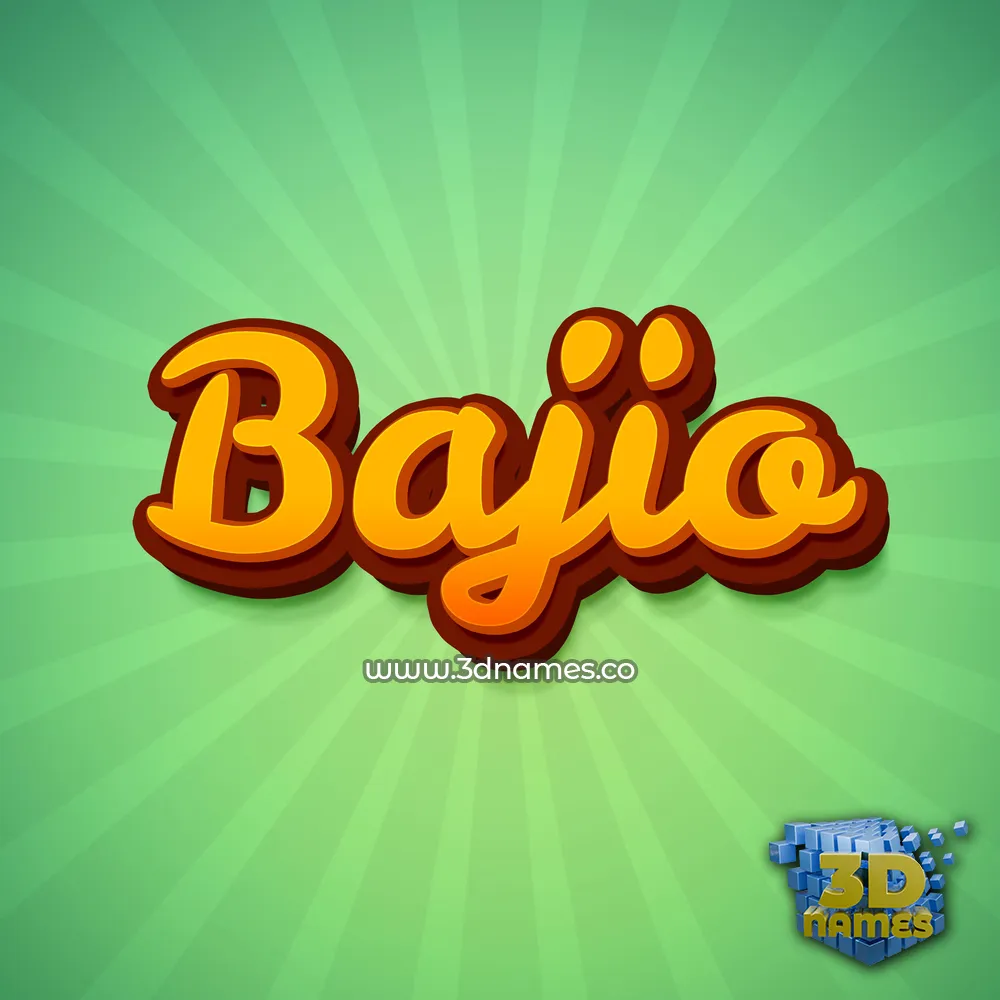 bajio in Green Rays style - 3D name wallpaper