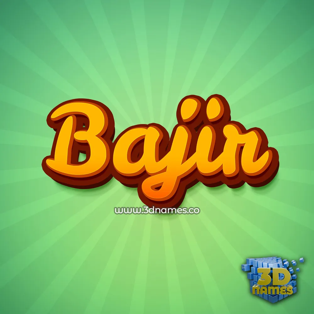 bajir in Green Rays style - 3D name wallpaper