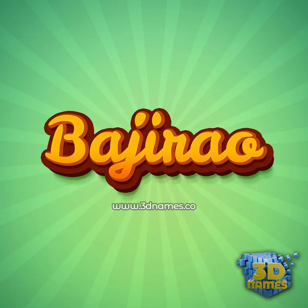 bajirao in Green Rays style - 3D name wallpaper