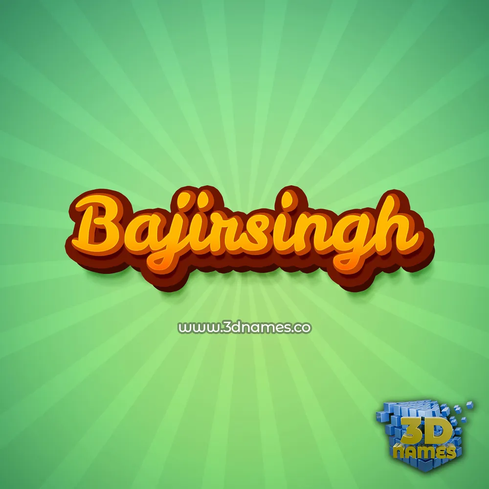 bajirsingh in Green Rays style - 3D name wallpaper