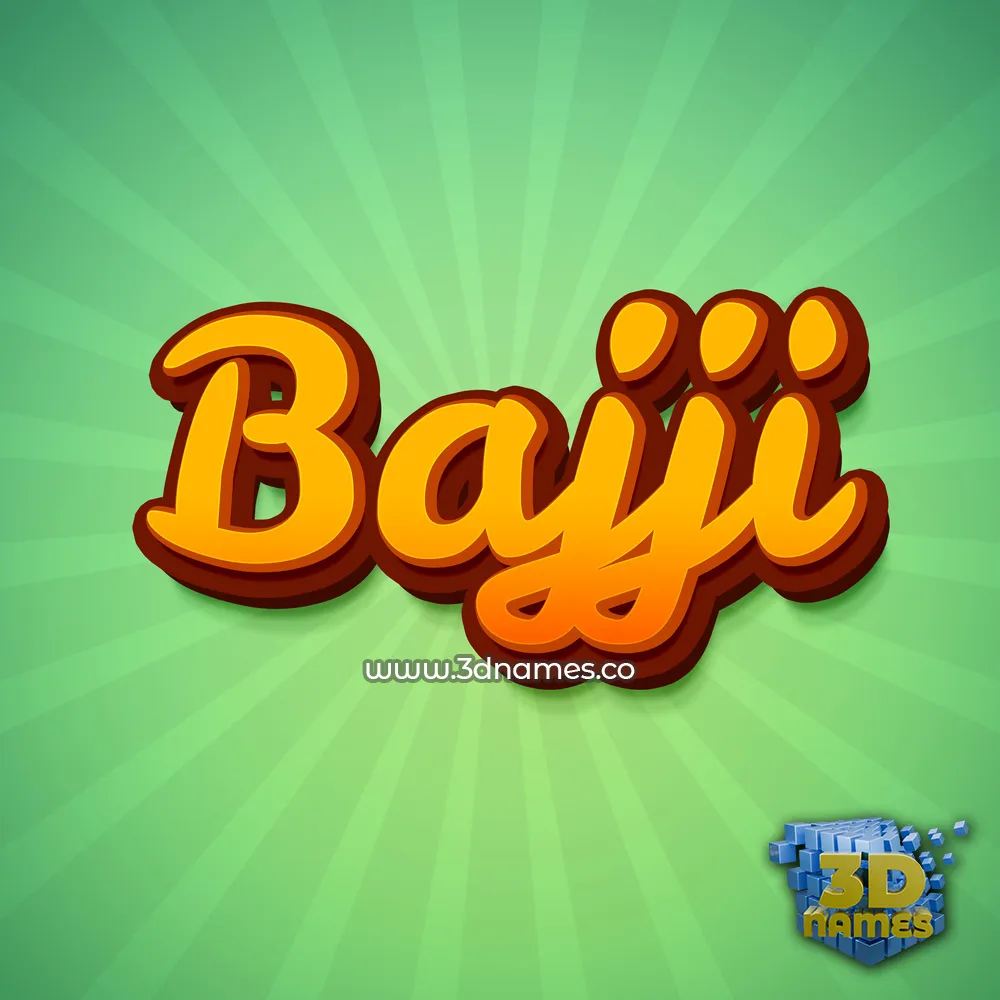 bajji in Green Rays style - 3D name wallpaper