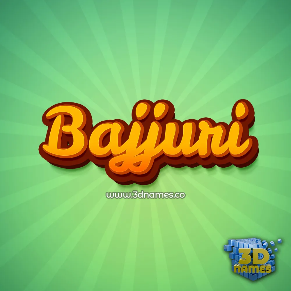 bajjuri in Green Rays style - 3D name wallpaper