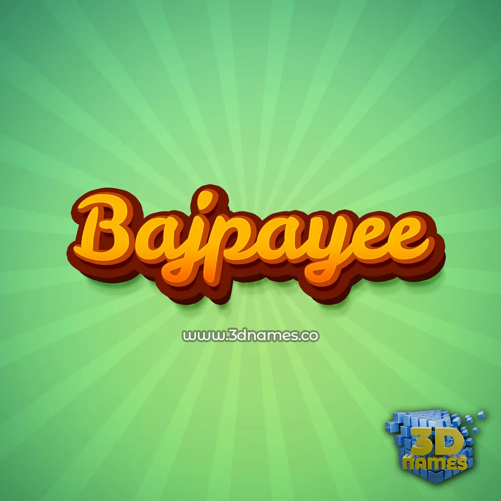 bajpayee in Green Rays style - 3D name wallpaper