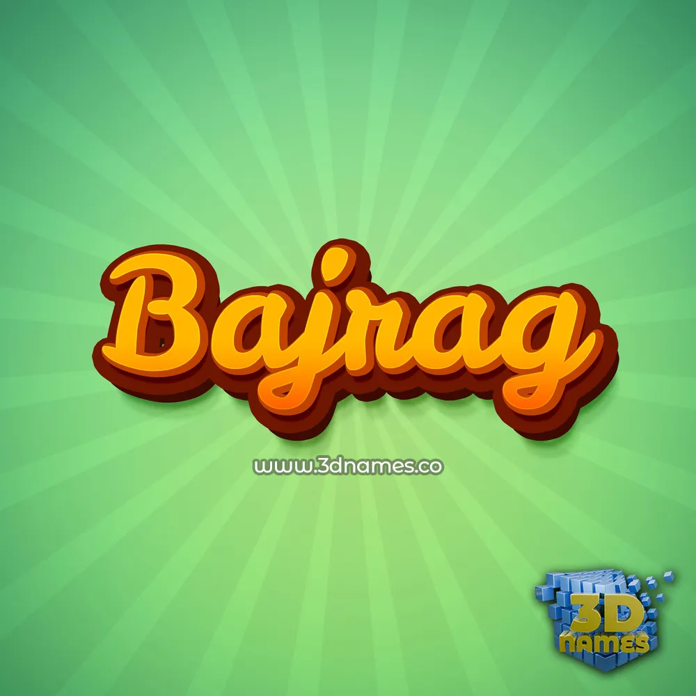 bajrag in Green Rays style - 3D name wallpaper