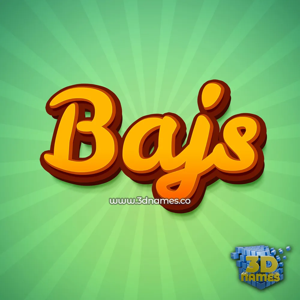 bajs in Green Rays style - 3D name wallpaper