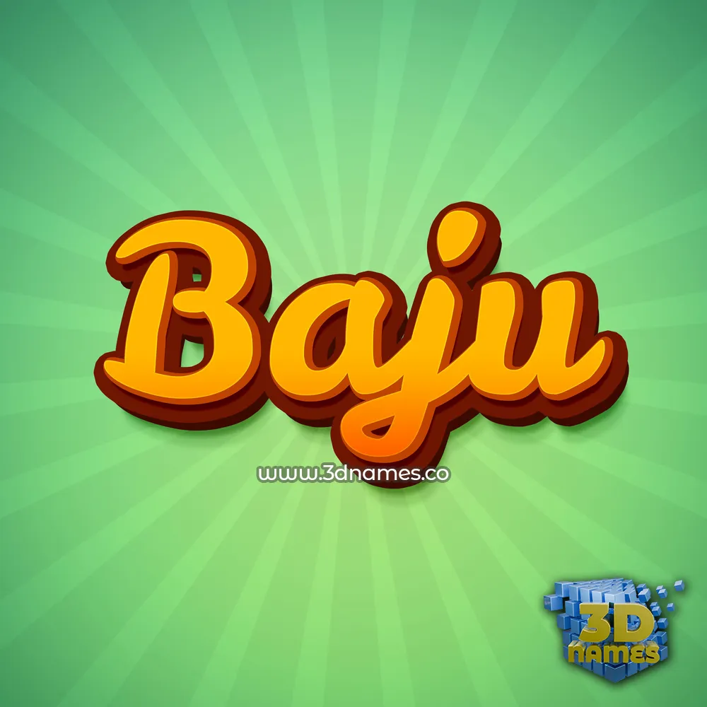 baju in Green Rays style - 3D name wallpaper