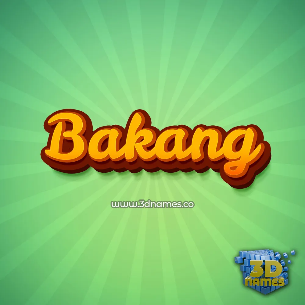 bakang in Green Rays style - 3D name wallpaper