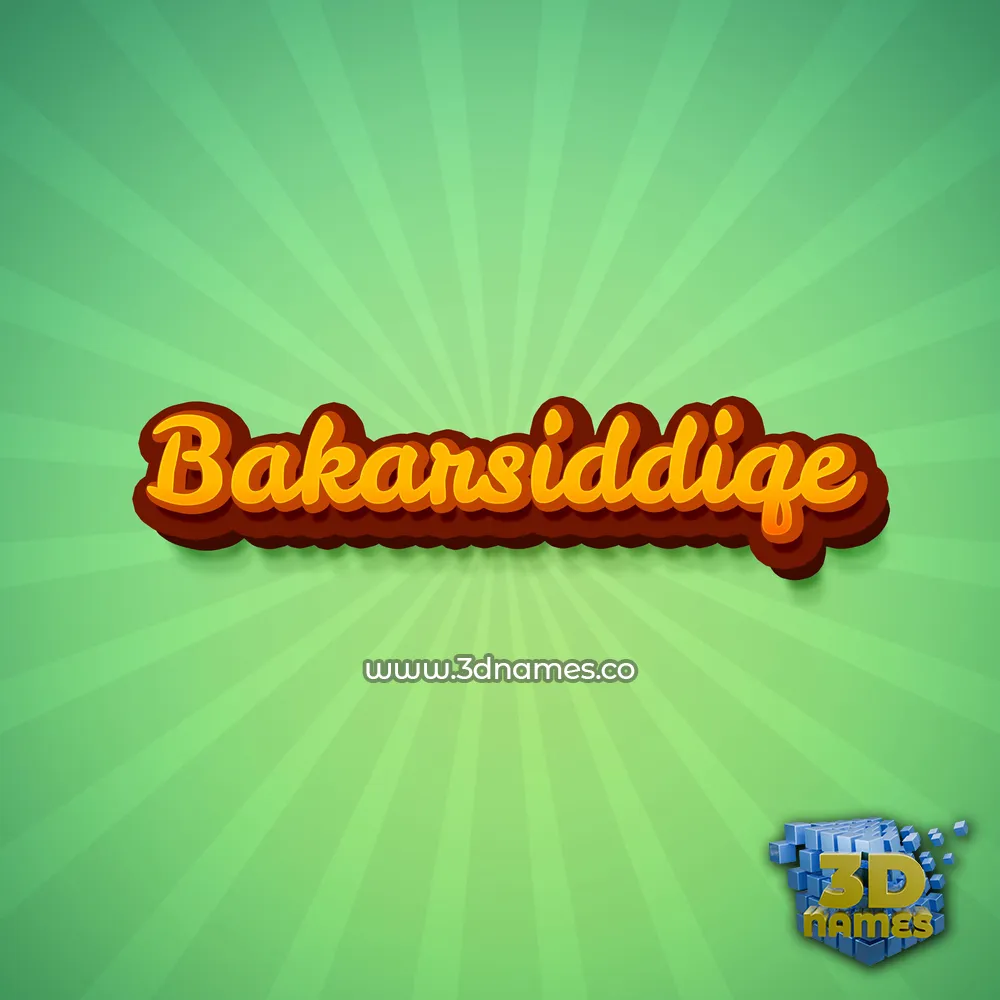 bakarsiddiqe in Green Rays style - 3D name wallpaper