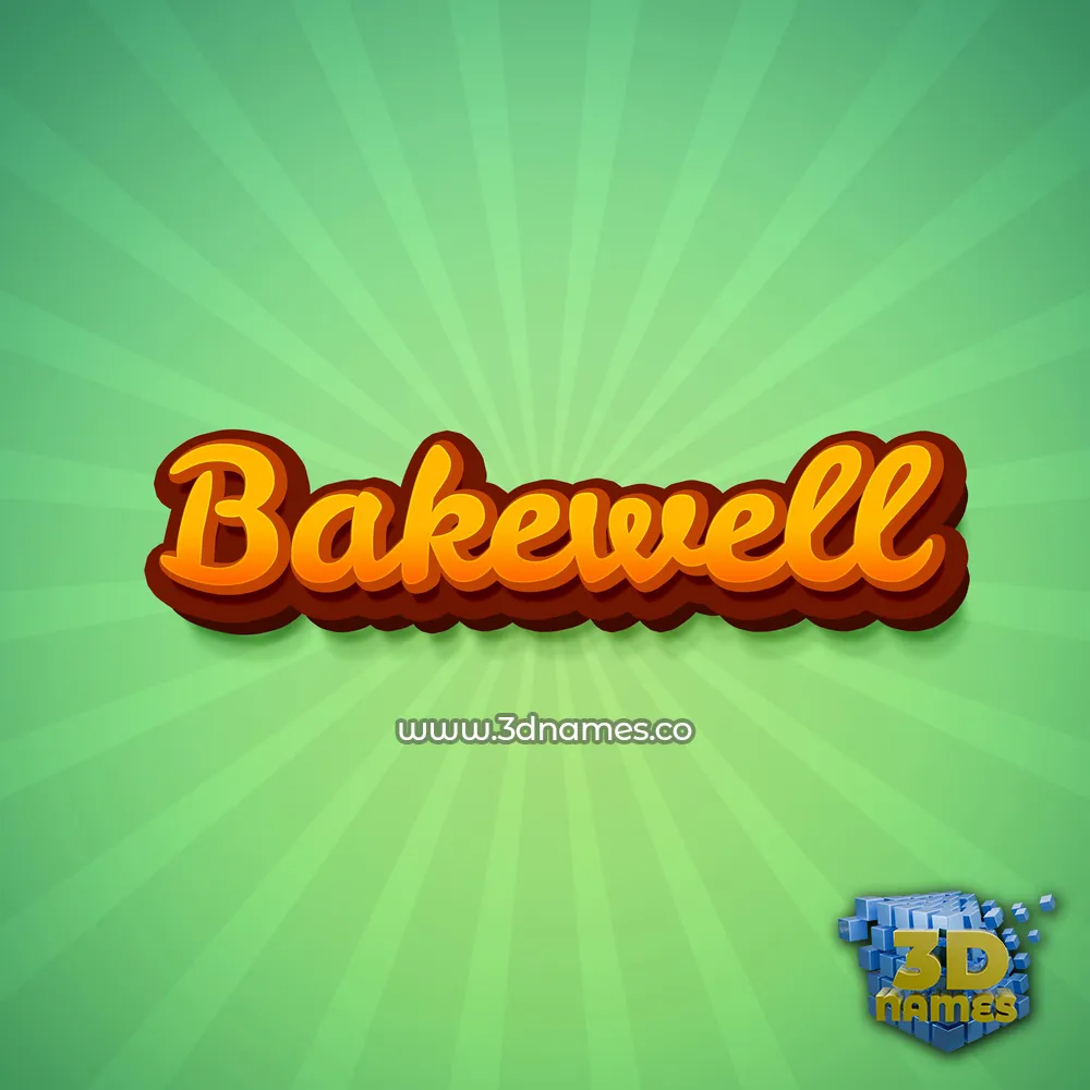 bakewell in Green Rays style - 3D name wallpaper