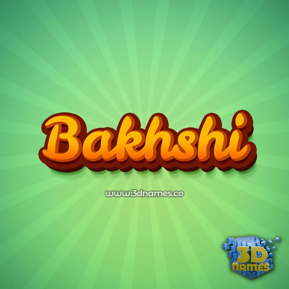 bakhshi in Green Rays style - 3D name wallpaper