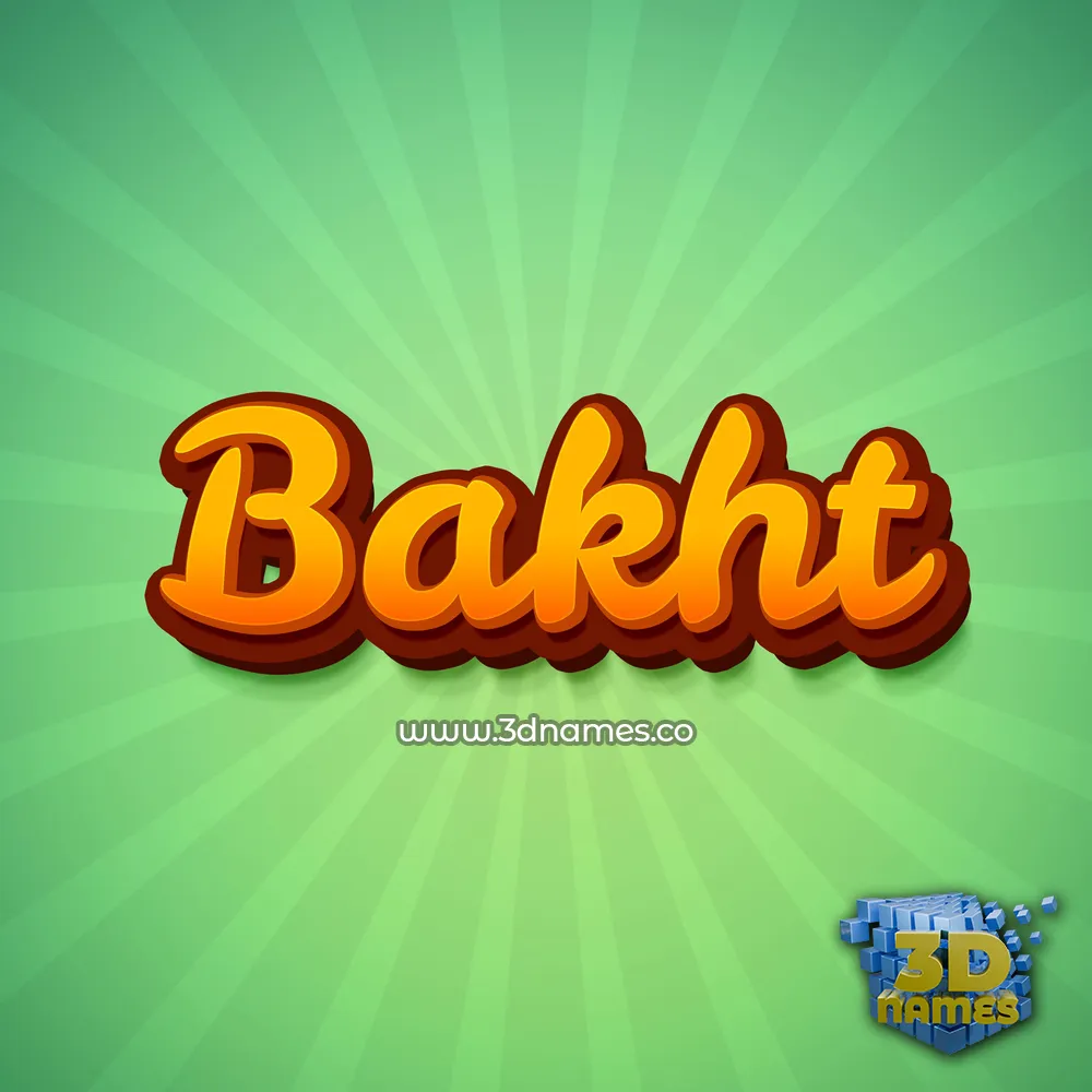bakht in Green Rays style - 3D name wallpaper