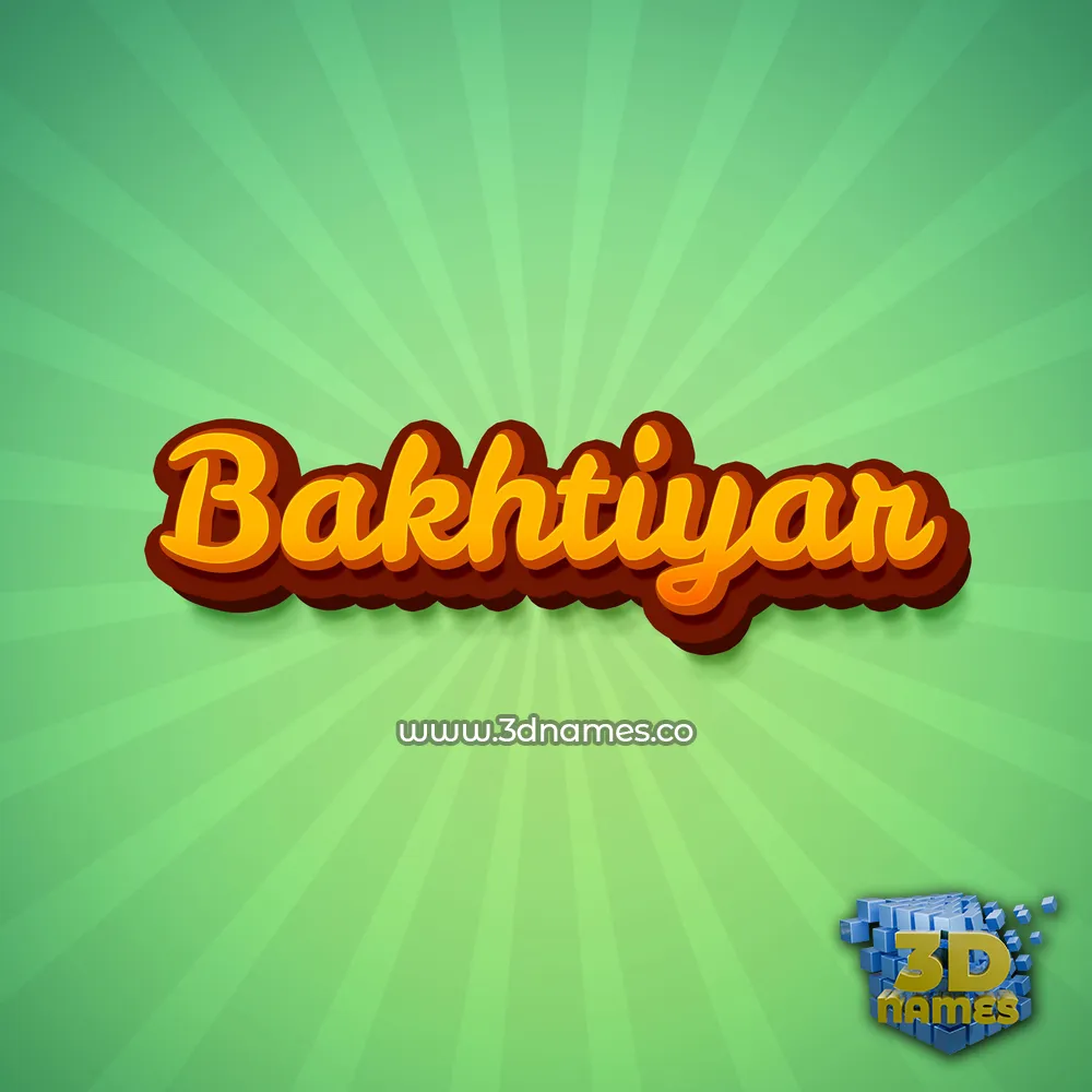 bakhtiyar in Green Rays style - 3D name wallpaper