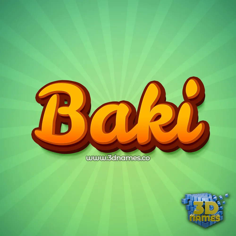 baki in Green Rays style - 3D name wallpaper