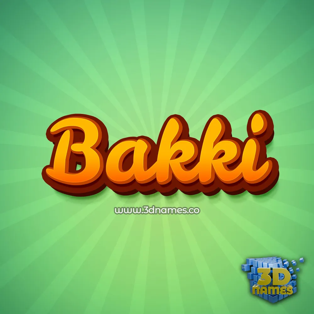 bakki in Green Rays style - 3D name wallpaper