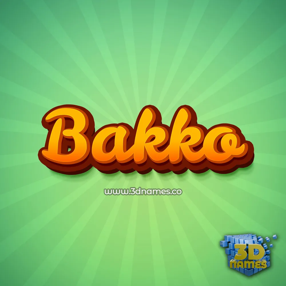 bakko in Green Rays style - 3D name wallpaper