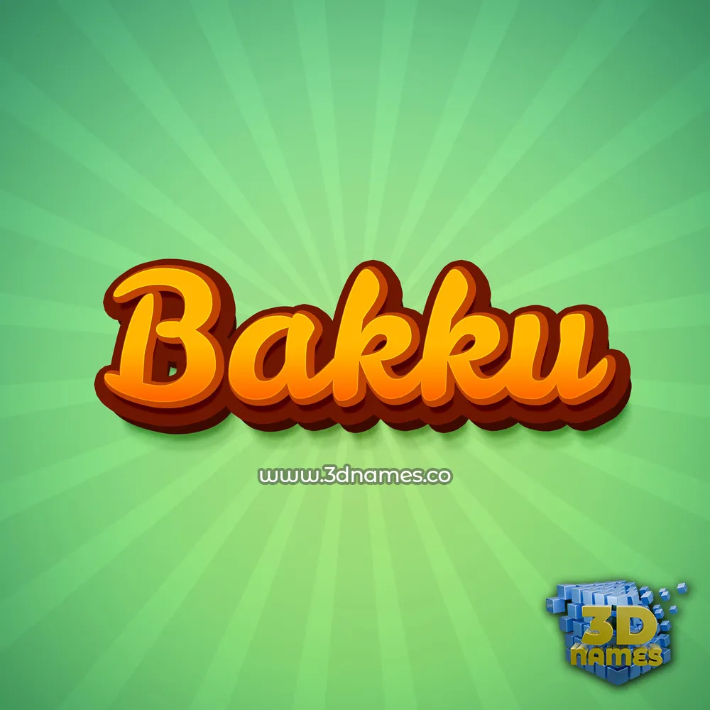 bakku in Green Rays style - 3D name wallpaper