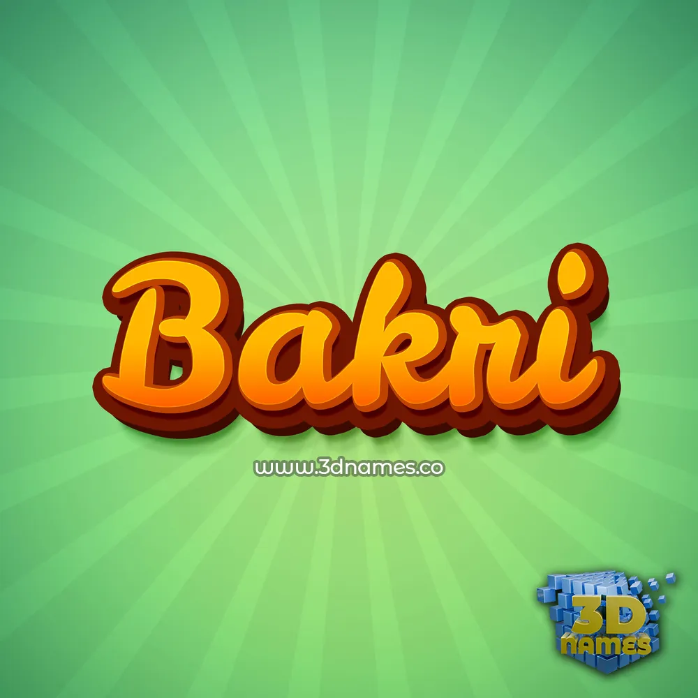 bakri in Green Rays style - 3D name wallpaper