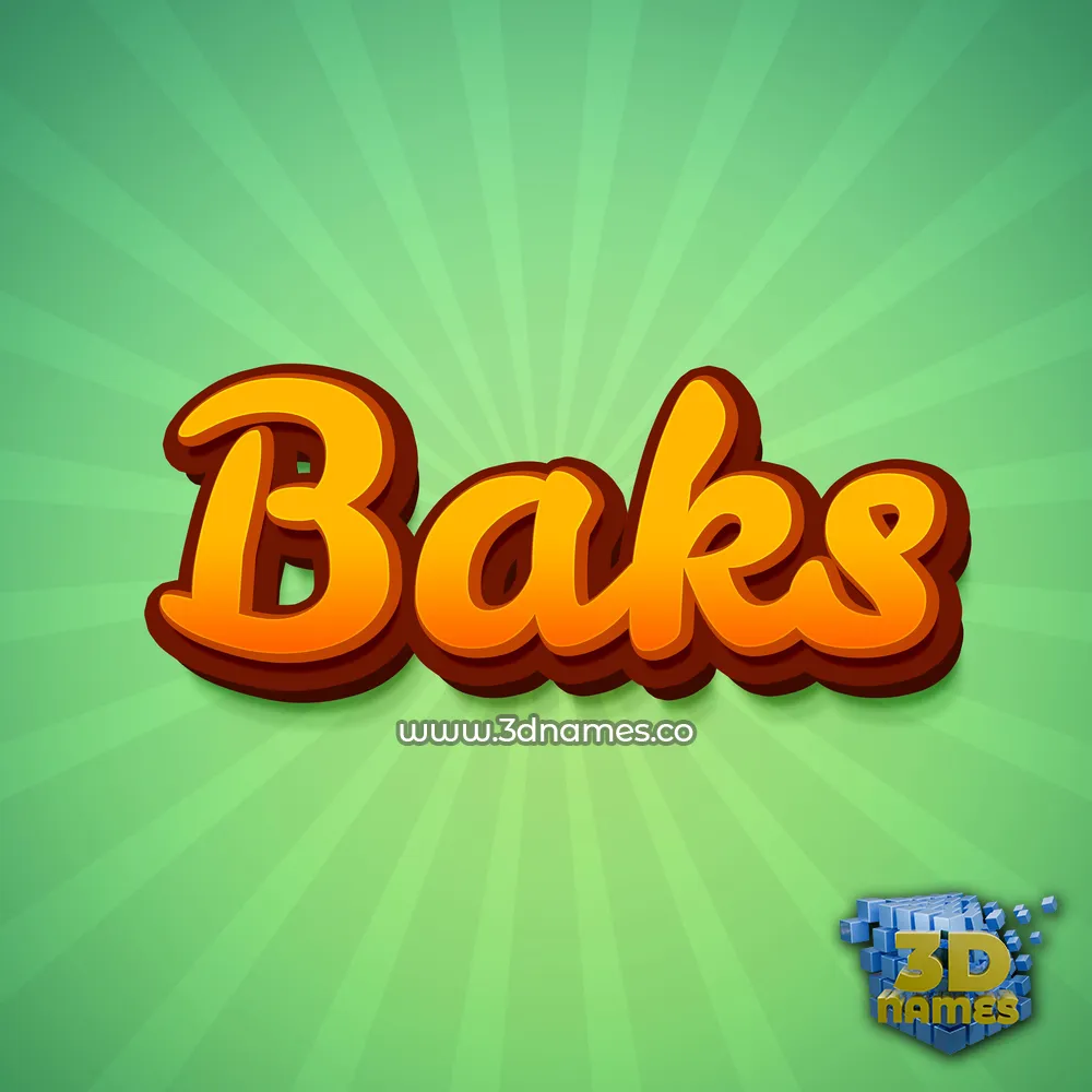baks in Green Rays style - 3D name wallpaper