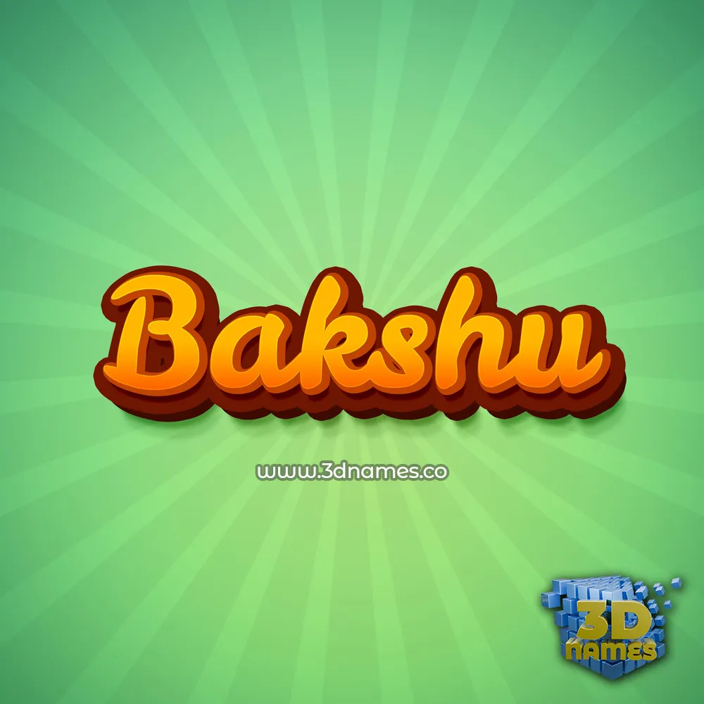 bakshu in Green Rays style - 3D name wallpaper