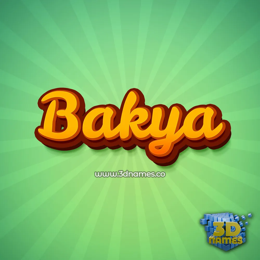 bakya in Green Rays style - 3D name wallpaper