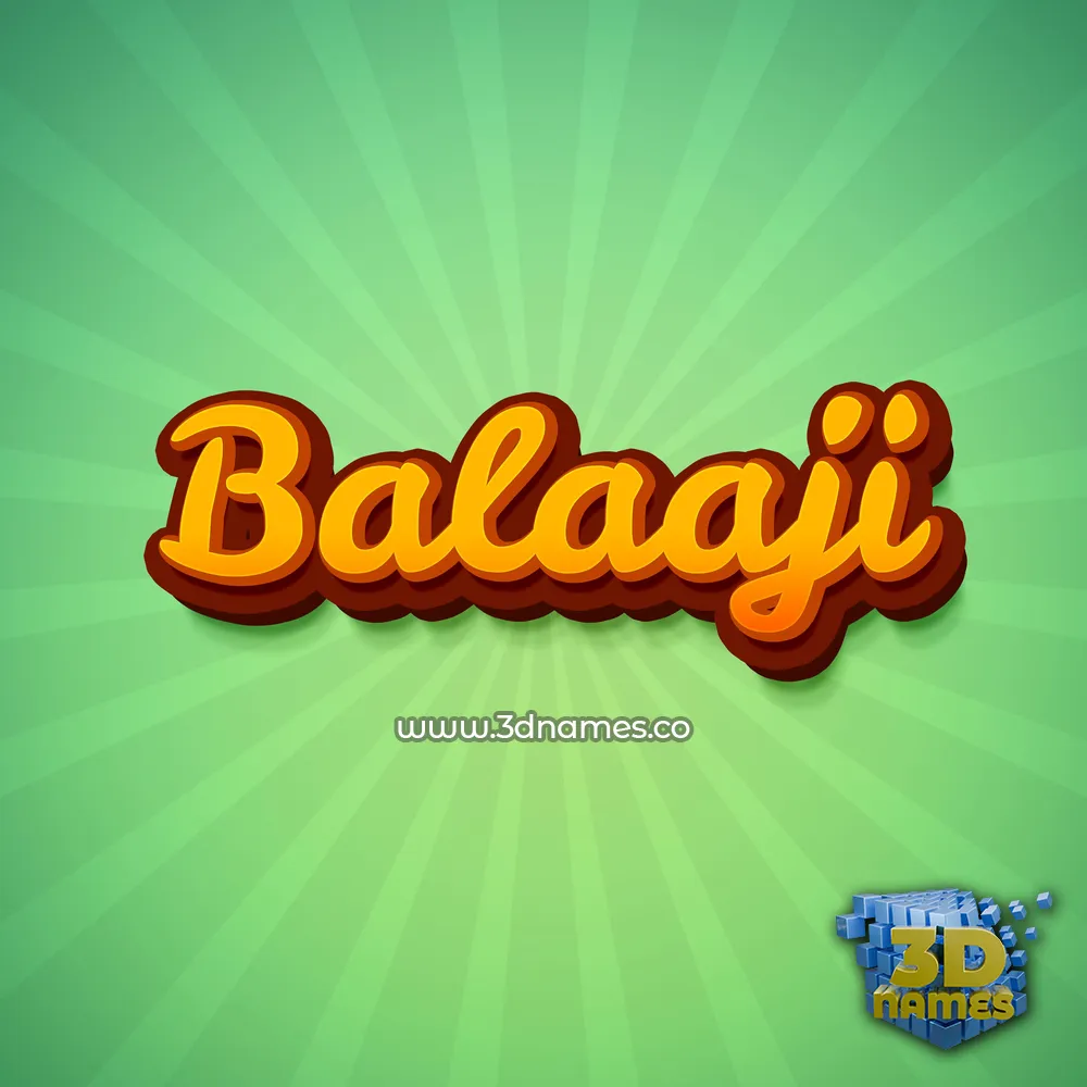 balaaji in Green Rays style - 3D name wallpaper